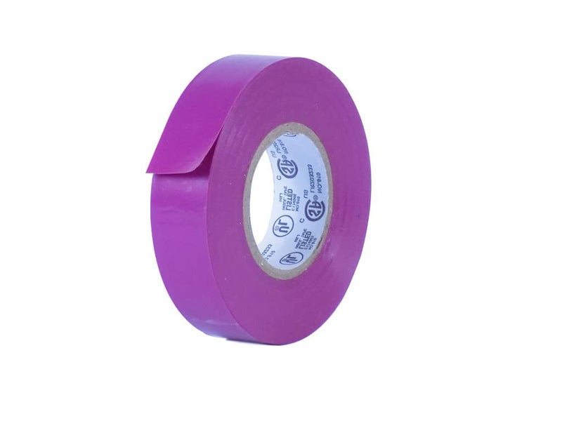 MAT Tape شريط كهربائي احترافي من MAT باللون الأرجواني - 3/4 بوصة × 66 قدم - مقاوم للماء، مقاوم للاشتعال، ولاصق قوي قائم على المطاط للاستخدام حتى 600 فولت و176 فهرنهايت - Image 1